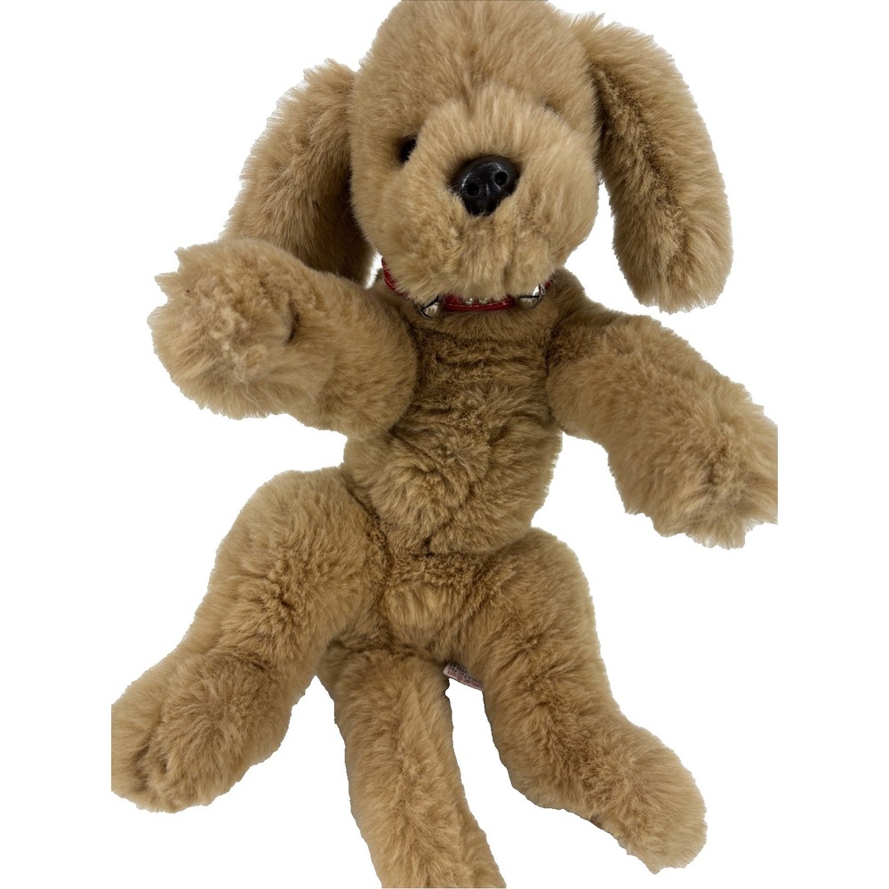 Vintage Gund Muttsy Plush Dog Puppy 19" Tan Suede Paws Stuffed‎ Animal Collar